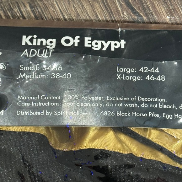 Spirit Halloween King Of Egypt Medium Adult Costume Black Gold Pharaoh - Picture 3 of 3